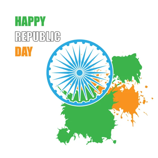 Ilustración del fondo del Día de la República Feliz de la India — Vector de stock