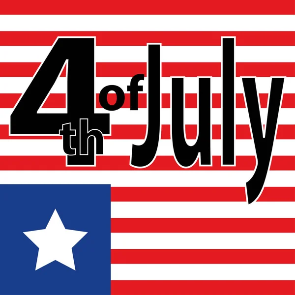 Volantino di invito creativo decorato con pennellate blu e rosse per il 4 luglio, festa dell'indipendenza americana . — Vettoriale Stock