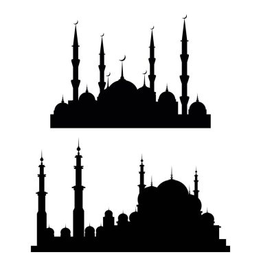 Eid Al Kurban Bayramı. Yazı kompozisyonu moslim cami bina ile kutsal ay.