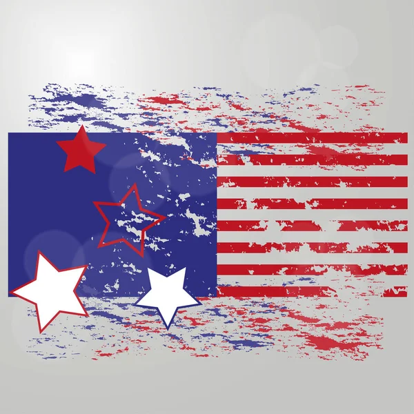 Bandera americana. Rayas y estrellas. Rojo y azul. El fondo de la portada, pancarta, volantes . — Foto de Stock