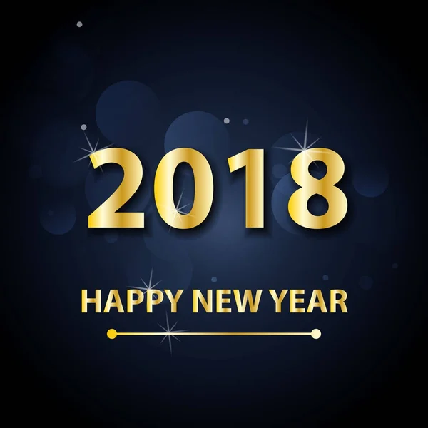 2018 Feliz Año Nuevo fondo con letras de oro . — Vector de stock