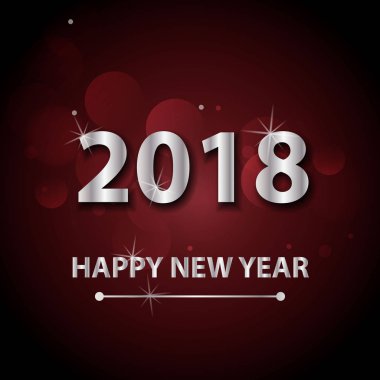 Gümüş harf ile 2018 mutlu yeni yıl arka plan.