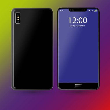 Yüksek Detaylı gerçekçi smartphone. Vektör çizim.