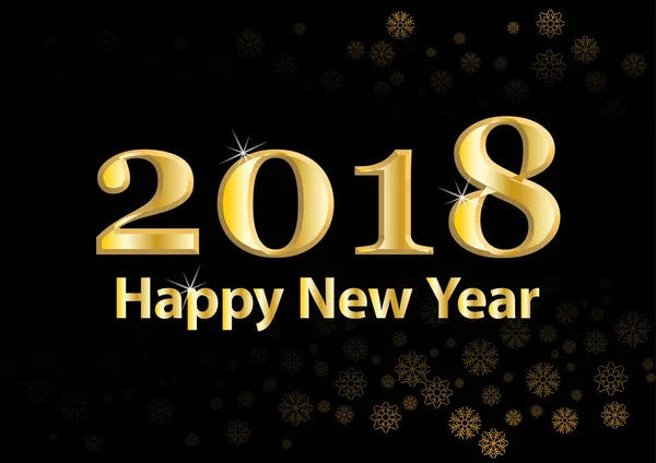2018 Feliz Año Nuevo vector de fondo con números de brillo de oro. Cartel retro festivo con textura brillante . — Vector de stock