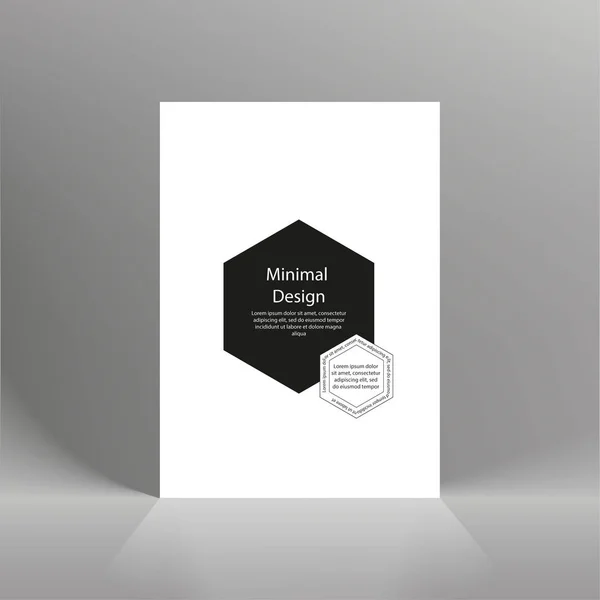 Minimalistisches Design. Schwarz-Weiß. Broschüre, Cover, Banner, Flyer. das Konzept. — Stockvektor