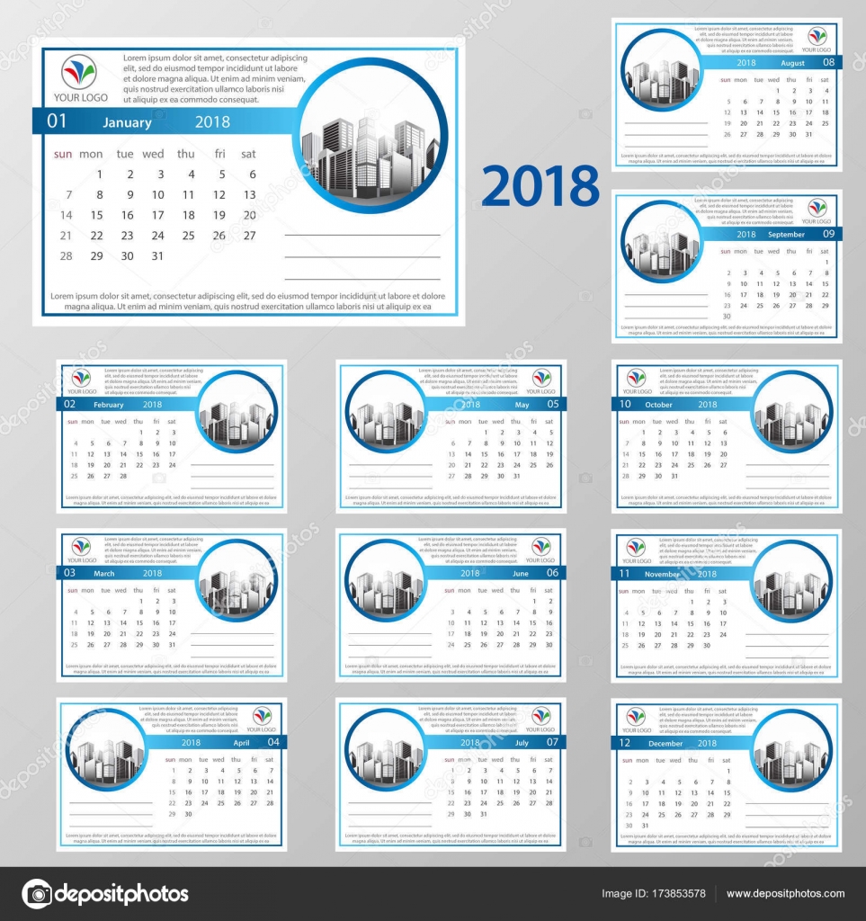 Calendario Da Tavolo 2018 Semplice Modello Di Calendario