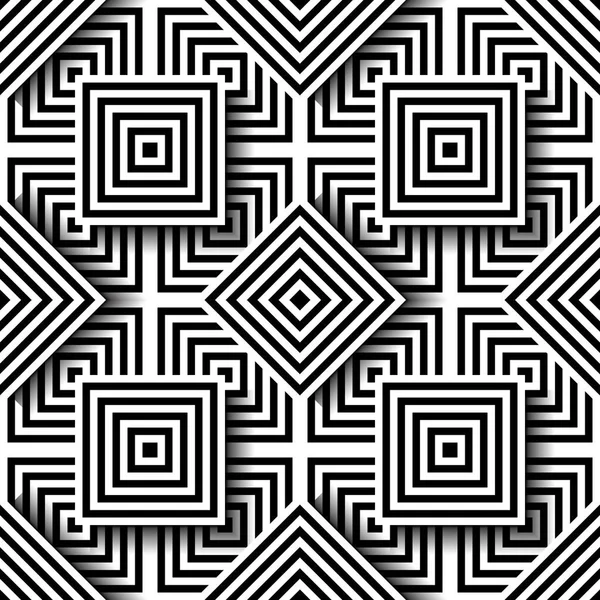 Geometrik desen. Siyah ve beyaz. Kareler ve çizgiler. Soyut hipster moda tasarımı.