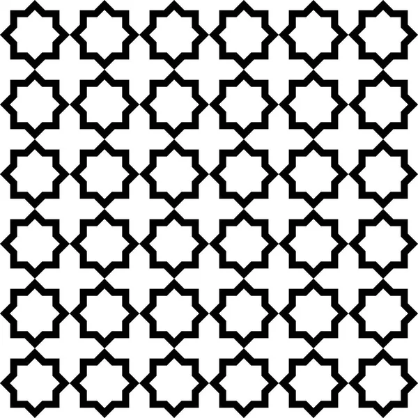 Ein einfaches geometrisches Muster. Schwarz-Weiß. arabischer Stil. — Stockvektor