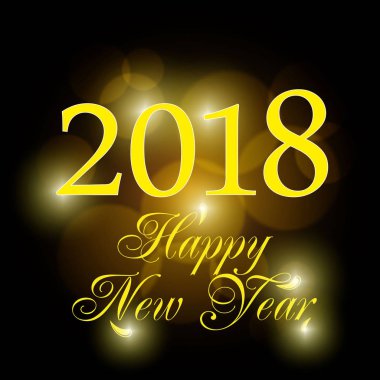 2018 yeni yıl parlayan afiş. Vektör çizim.