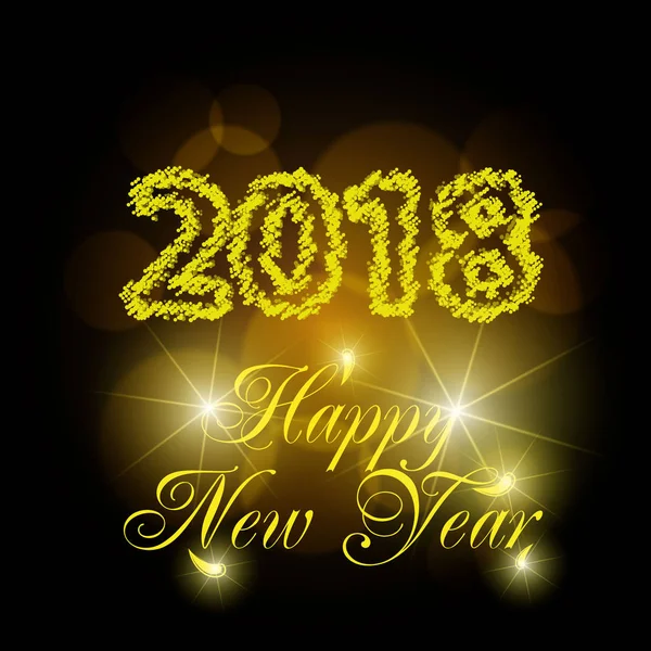 2018 yeni yıl parlayan afiş. Vektör çizim.