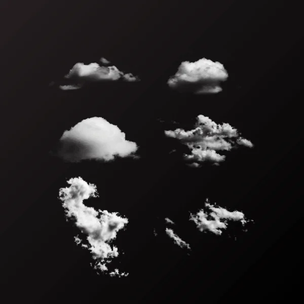 Conjunto vectorial de nubes aisladas realistas en el fondo transparente. — Vector de stock