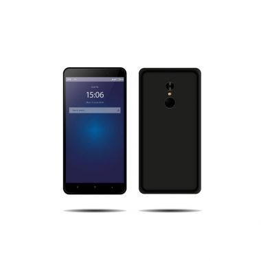 yeni telefon açık ve siyah vektör çizim beyaz arka plan üzerinde izole eps10 biçimi.