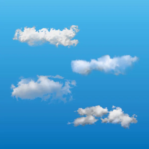 Set of transparent different clouds. Vector illustration EPS 10. — Stock Vector