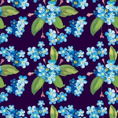 Çiçeklerin birçok çeşidinde son moda çiçek deseni. Tropik botanik motifleri rastgele dağılmış. Kusursuz vektör dokusu. Koyu arkaplanda elle çizilmiş biçimle yazdırma