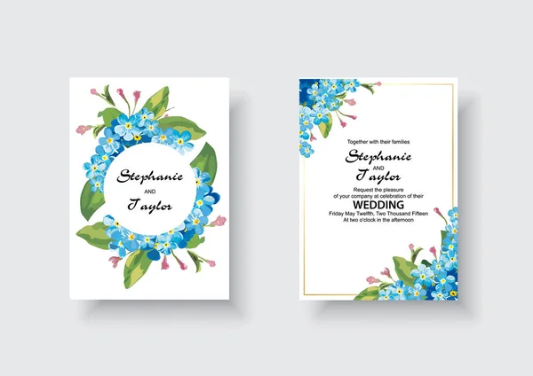 Düğün davetiyesi, çiçek davet etmek teşekkür ederim, rsvp modern kartı tasarımı: yeşil tropikal palmiye yaprak yeşillik okaliptüs dalları dekoratif çelenk çerçeve desen. Vektör zarif suluboya rustik şablonu