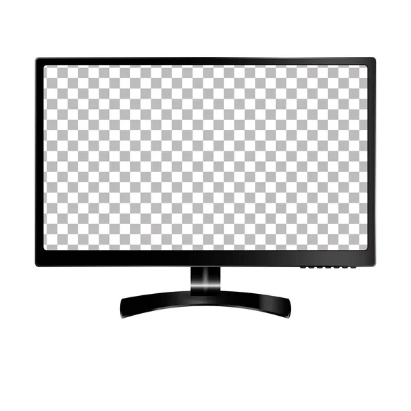 Nuevo monitor frontal y negro dibujo vectorial formato eps10 aislado sobre fondo blanco — Vector de stock
