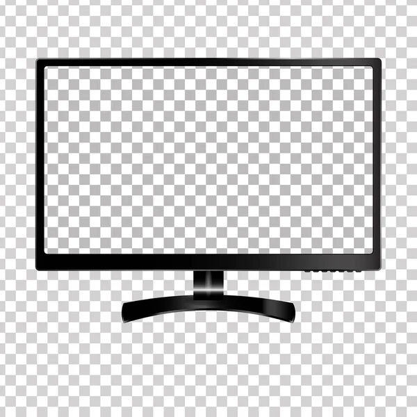 Nuevo monitor frontal y negro dibujo vectorial formato eps10 aislado sobre fondo transparente — Vector de stock