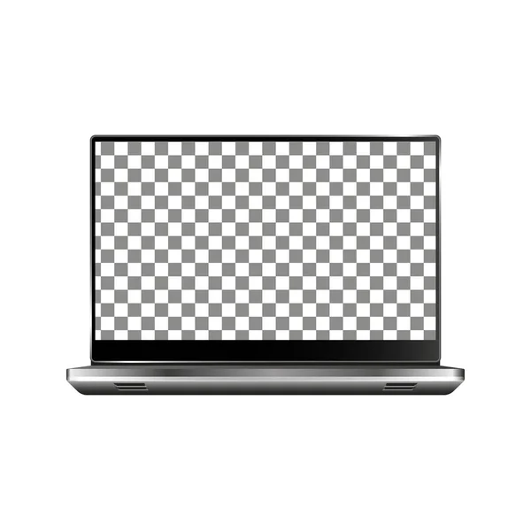 Ny laptop front och svart vektorritning eps10 format isolerad på vit bakgrund — Stock vektor