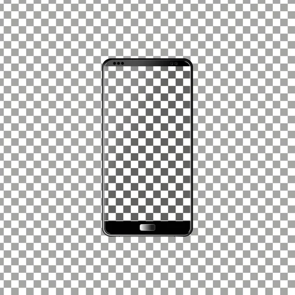 Новый фронт телефона и черный векторный рисунок eps10 формата изолированы на прозрачном фоне — стоковый вектор