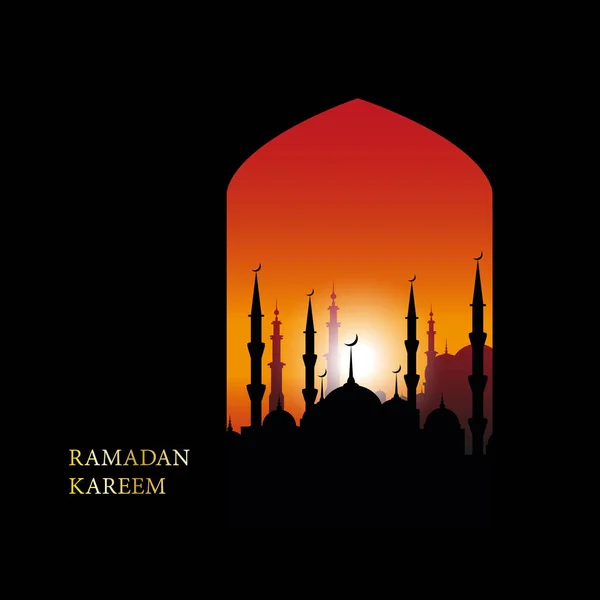 Ramazan Kareem İslam tebrik tasarım çizgi Camii kubbe Arapça desenli 