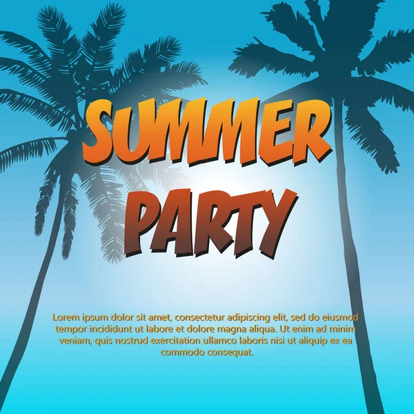 Summer party.Tropical design. Invitation. Cover. Flyer.Poster. Presentation.Vector 10. — Stock Vector