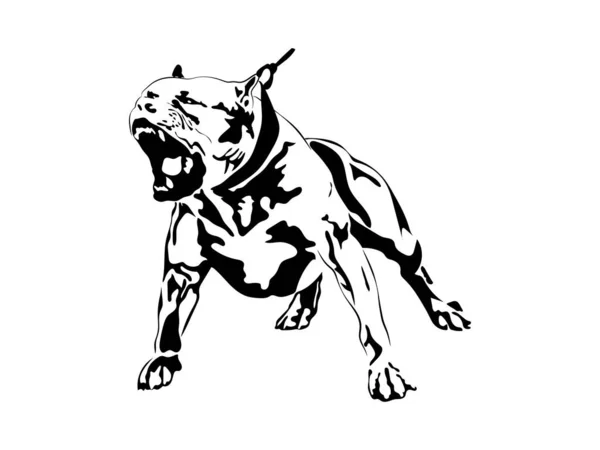 Taureau américain Pitbull Bully Staffordshire Terrier Pit Taureau Chien Pitbull Chien Logo Noir Vecteur Coupe de Cricut — Image vectorielle