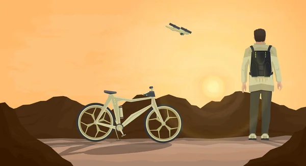 Fütüristik illüstrasyon. Gelecek.