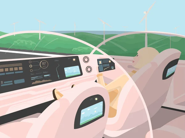 Elektrikli Araba gider rahatlatıcı ile kendi kendine sürüş yolcu