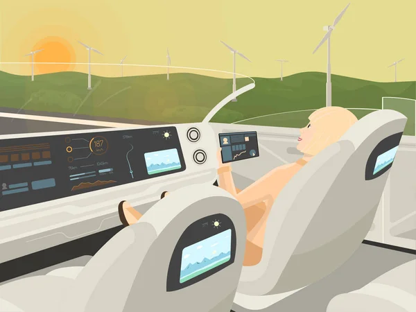 Elektrikli Araba gider rahatlatıcı ile kendi kendine sürüş yolcu