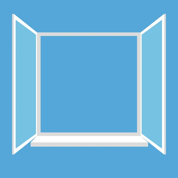 Açık pencere üzerinde mavi arka plan izole