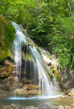 Bir dağ nehrinde şelale