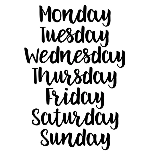 Hafta gün el yazısı. Modern fırça hat.