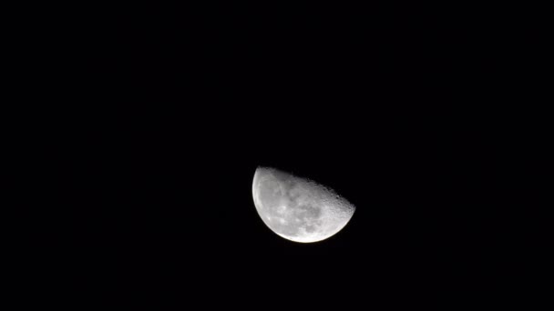 De maan aan de nachtelijke hemel — Stockvideo