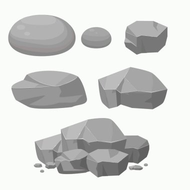 Taş set farklı Shape.Flat vektör çizim ile.