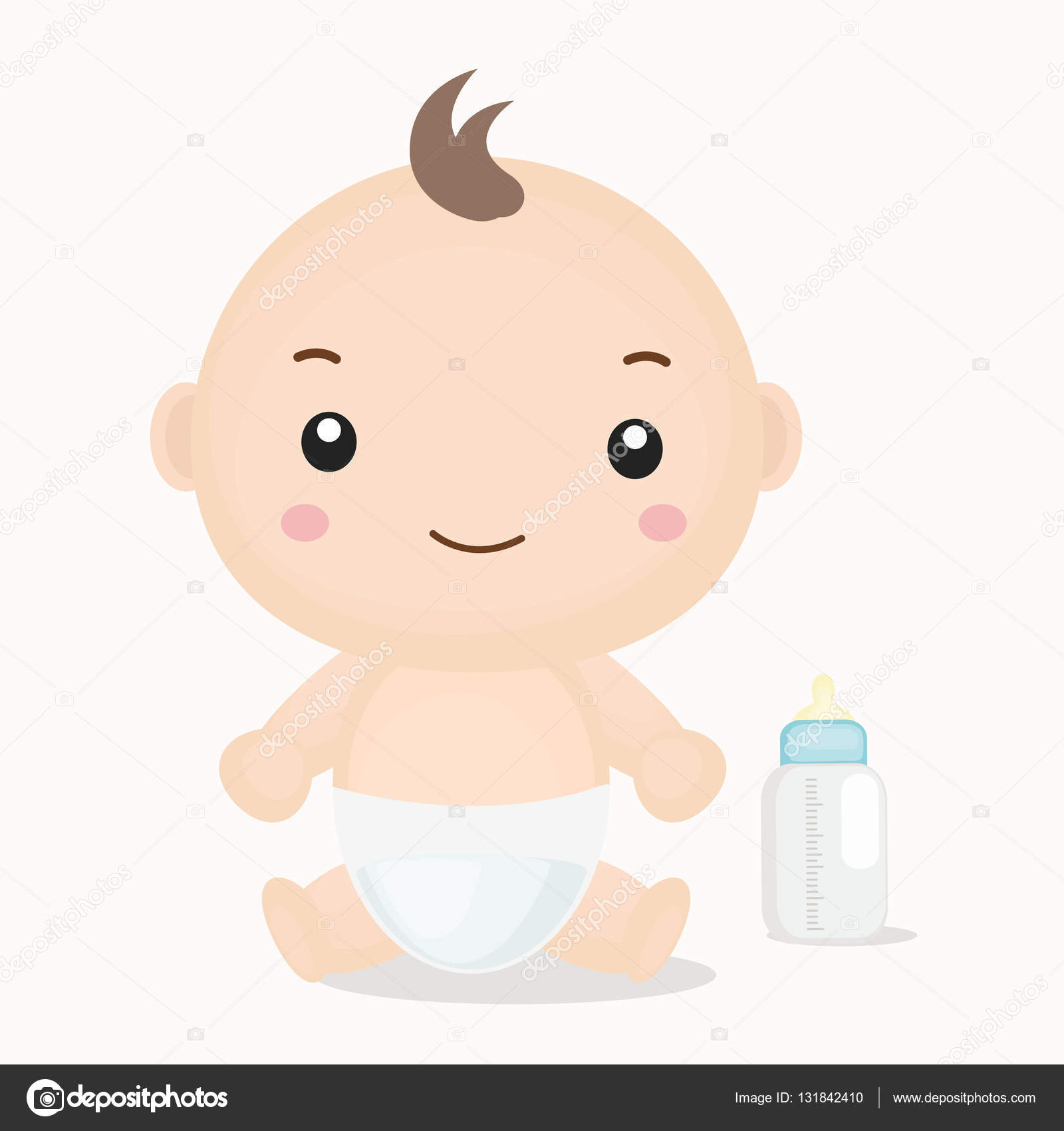 Cute Cartoon Baby And Milk Bottle. Stock Vector Image by ©Aghadhia #131842410 Cute Cartoon Baby And Milk Bottle. Stock Vector Image by ©Aghadhia #131842410