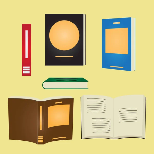 Set di libri Design piatto . — Vettoriale Stock