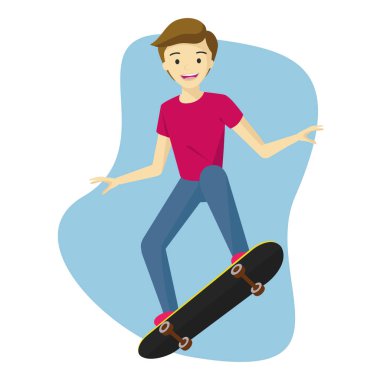 İzole çocuk kaykay beyaz arka plan ile oynamak.