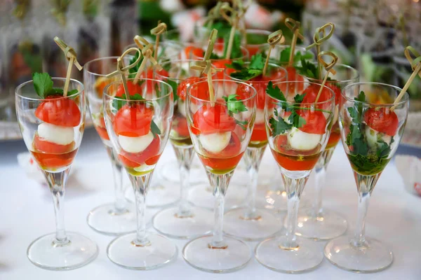 Festive appetizer - canape. — Stock Photo, Image