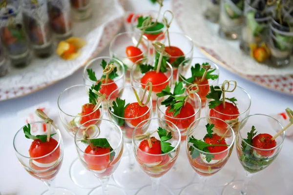 Festive appetizer - canape. — Stock Photo, Image