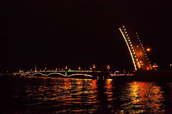 Литейный Мост Санкт Петербург Мост 2015 Ночь — стоковое фото