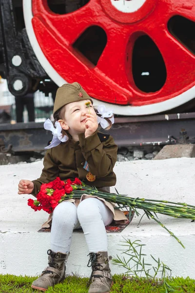 Bambini Uniforme Soldati Difensori Della Patria Ricordo Sono Orgoglioso Storia — Foto Stock