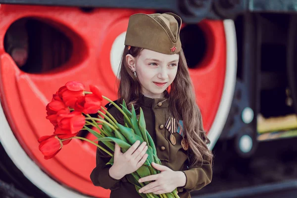Crianças Fardadas Soldados Defensores Pátria Lembro Estou Orgulhoso História Militar — Fotografia de Stock