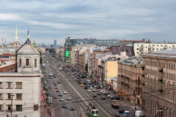 Rusia San Petersburgo 2017Vista Desde Techo Nevsky Prospekt Calle Central — Foto de Stock
