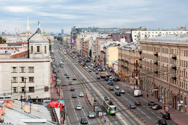 Rusia San Petersburgo 2017 Vista Desde Tejado Nevsky Prospekt Calle — Foto de Stock
