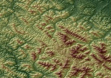 dağlık bölgesinde (Karpatlar 3D çizimi)