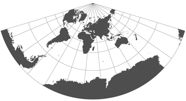 Mundo Gris Diferentes Proyecciones Cartográficas Rejilla Grados Meridianos Paralelos — Foto de Stock