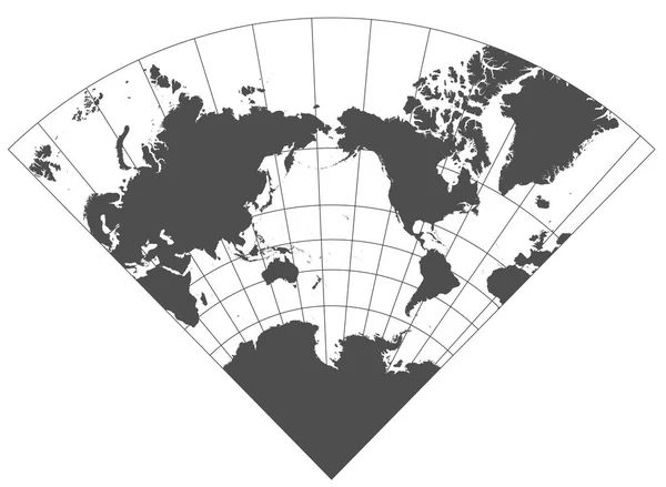 Mundo Gris Diferentes Proyecciones Cartográficas Rejilla Grados Meridianos Paralelos —  Fotos de Stock