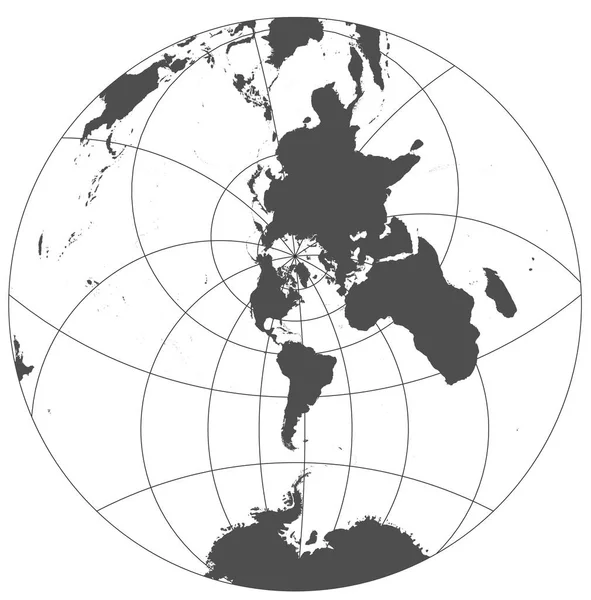 Monde Gris Dans Différentes Projections Cartographiques Grille Degrés Méridiens Parallèles — Photo