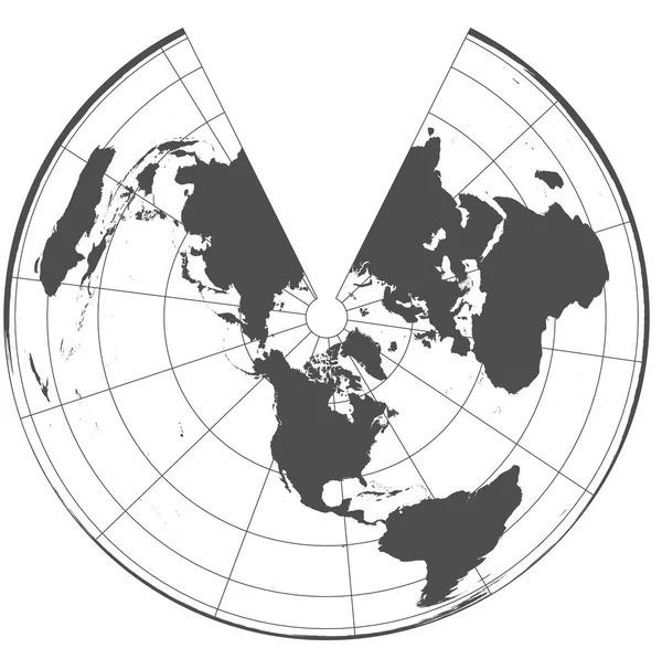 Mundo Gris Diferentes Proyecciones Cartográficas Rejilla Grados Meridianos Paralelos —  Fotos de Stock