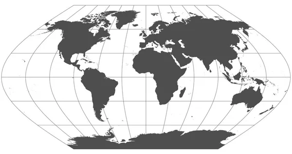 さまざまな地図投影法で灰色の世界 経線と緯線の 度グリッド — ストック写真